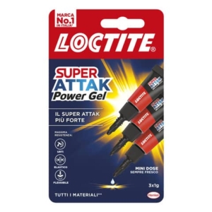 Colla Loctite Super Attak Power gel Mini trasparente Blister da 3 tubetti da 1 g - 3069649