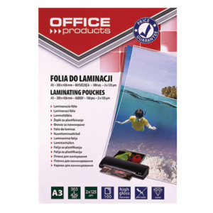 Pouches per plastificatrici Office Products 2x125 µm finitura lucida A3 - conf. 100 pezzi - 20325635-90