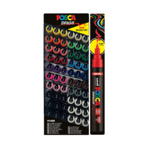 Espositore 60 marcatori con punta a pennello Posca Brush in colori assortiti - M PC5BR 5D