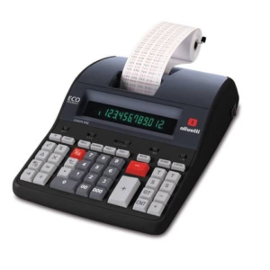 Calcolatrice scrivente da tavolo 3,6 linee/secondo OLIVETTI Logos 912 con display LCD a 12 cifre nero - B5897 000
