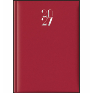 Agenda giornaliera 2027 Egadi s/d separati copertina gommata A4 rosso rubino - 27-512FT-C21