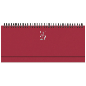 Planning settimanale spiralato 2027 Egadi copertina gommata 29,8x10,5 cm rosso rubino - 27-430FT-C21