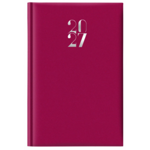 Agenda giornaliera 2027 s/d abbinati copertina gommata 11x16,5 cm rosso rubino - 27-205FT-C21