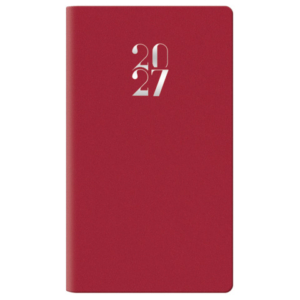 Agenda settimanale 2027 Egadi copertina gommata 8x14 cm rosso rubino - 27-125FT-C21