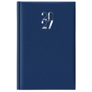 Agenda giornaliera 2027 s/d abbinati copertina gommata 11x16,5 cm blu - 27-205FT-C10