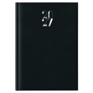 Agenda settimanale 2027 Egadi s/d abbinati copertina gommata A4 nero - 27-524FT-C01