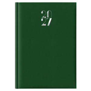 Agenda settimanale 2027 Egadi s/d abbinati copertina gommata A4 verde scuro - 27-524FT-C12
