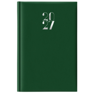 Agenda giornaliera 2027 s/d abbinati copertina gommata 11x16,5 cm verde scuro - 27-205FT-C12