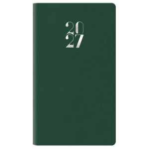 Agenda settimanale 2027 Egadi copertina gommata 8x14 cm verde scuro - 27-125FT-C12