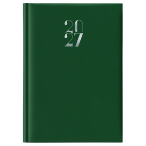 Agenda giornaliera 2027 Egadi s/d separati copertina gommata 14,3x20,5 cm verde scuro - 27-225FT-C12