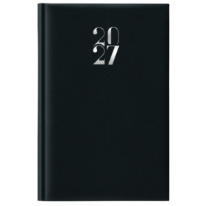 Agenda giornaliera 2027 s/d abbinati copertina gommata 11x16,5 cm nero - 27-205FT-C01