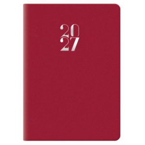 Agenda bigiornaliera tascabile 2027 Egadi s/d abbinati copertina gommata 7x10 cm rosso rubino - 27-110FT-C21