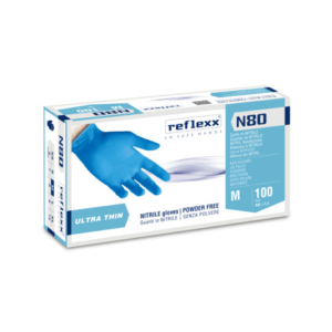 Guanti monouso in nitrile senza polvere Reflexx per pulizia/igiene ambidestri - TG M DPI Cat. III conf. 110 pz - N80B/M
